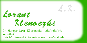 lorant klenoczki business card